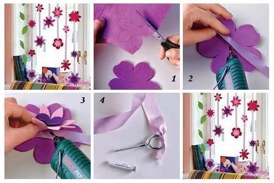 Felt flower curtain