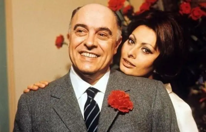 Sophia Loren se svým manželem: fotografie