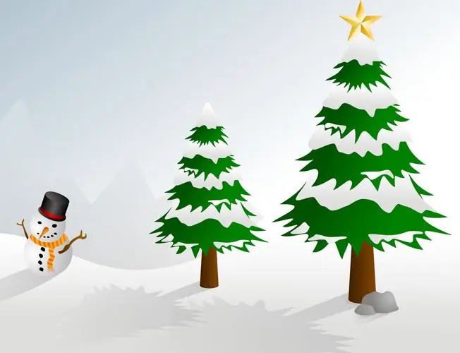 Come disegnare un albero di Natale nella neve