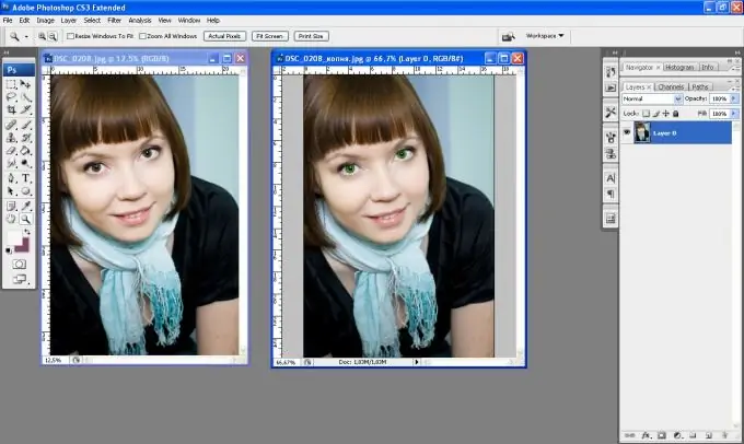 Kaip pakeisti akių spalvą „Photoshop“