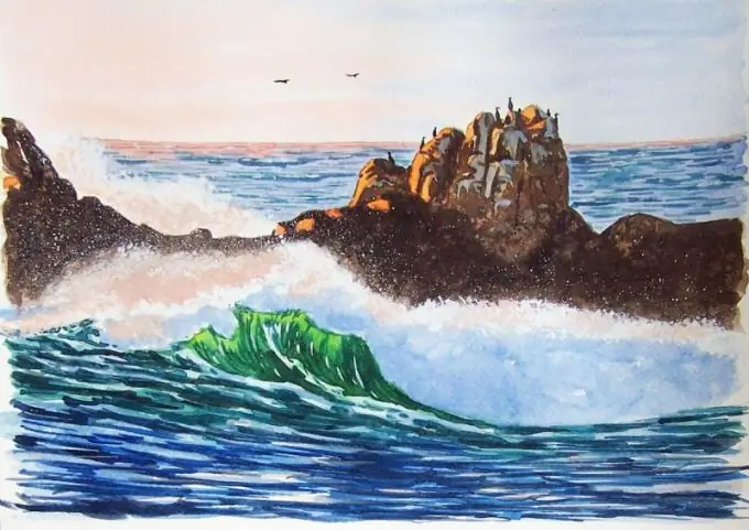 Comment dessiner la mer à la gouache