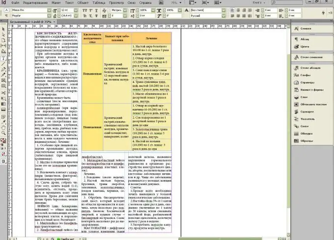 InDesign-da qanday jadval tuzish mumkin