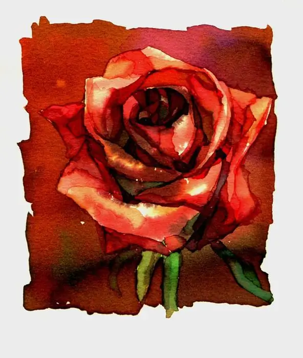 Wie man eine Rose in Aquarell malt