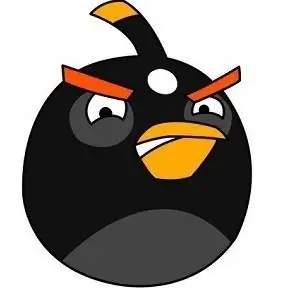 How to draw a black bird from the game Angry Birds